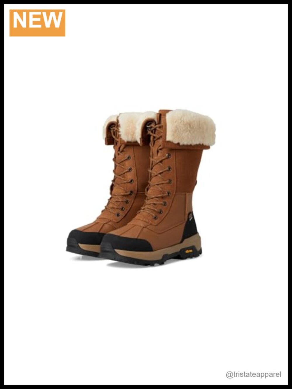 Waterproof Leather Calf High Lace Up Snow Boots - Cold Weather Traction
